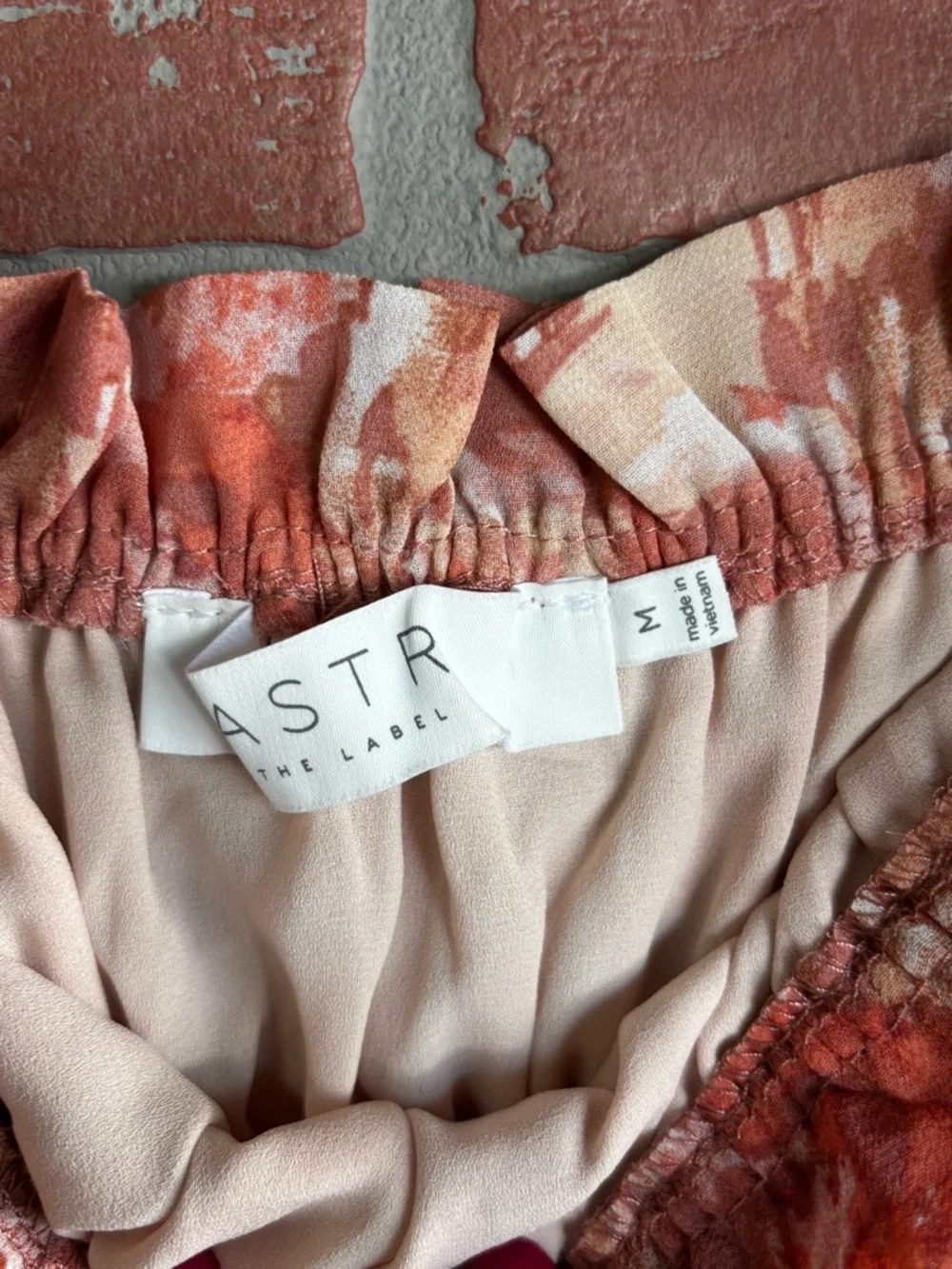 Astr Floral Smocked Tie-Shoulder Maxi Dress in Dusty Coral - Picture 4 of 5